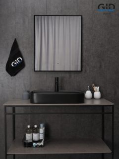 Раковина Gid Bm9660 53376 накладная черная матовая 60x40x11